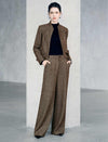 Textured High Waist Wide Leg Pants