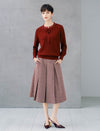Vintage Pearl Trim Tie Neck Knit Top