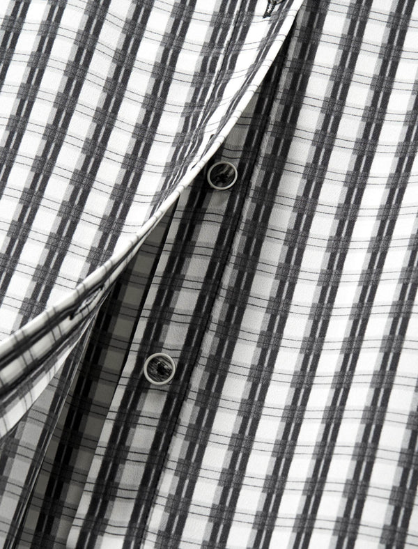 Chiffon Checkered Ruffle Detail Blouse