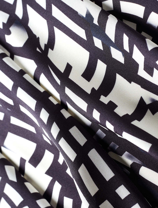 Geometric Print Pleated Midi Skirt