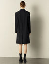 Black Stand-Collar Single-Breasted Trench Coat