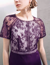 Lace Panel Waist-Cinched Fitted Dress
