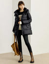 Drawstring Waist Hooded Down Jacket
