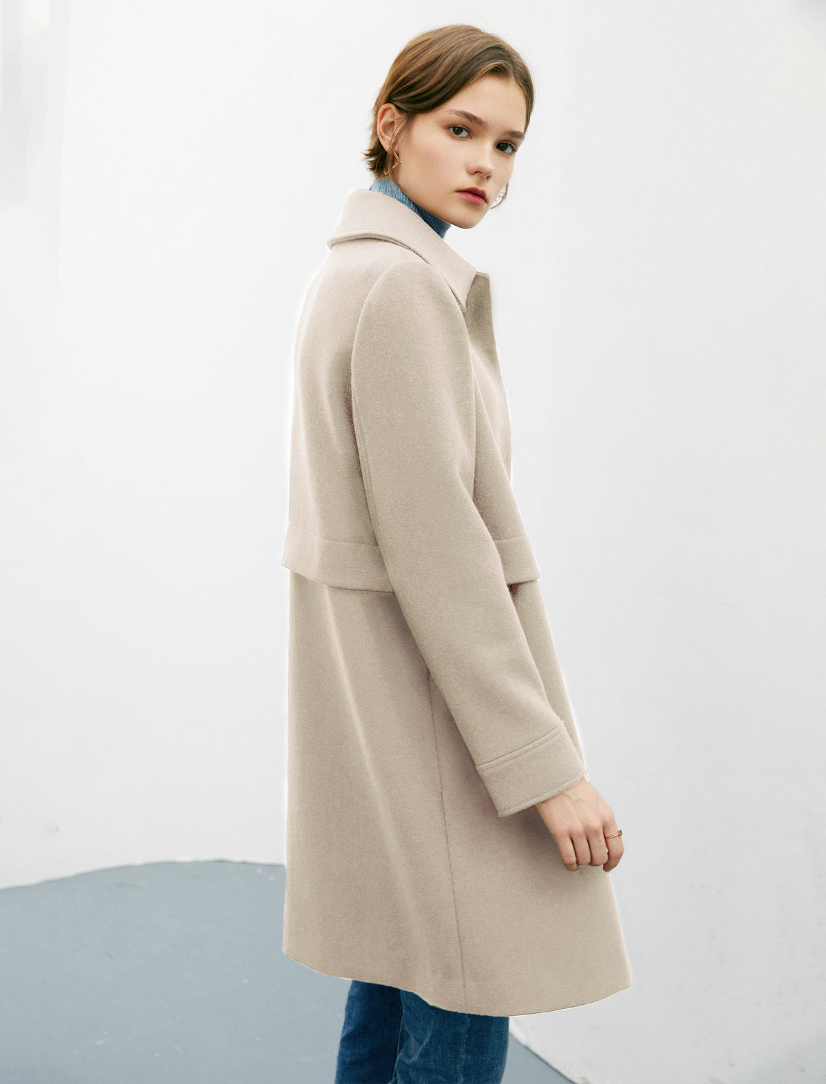Wool Blend Relaxed Coat