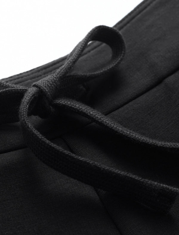 Stylish Black Drawstring Wide Leg Pants