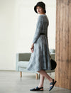 Plaid Crewneck Belted Midi Dress