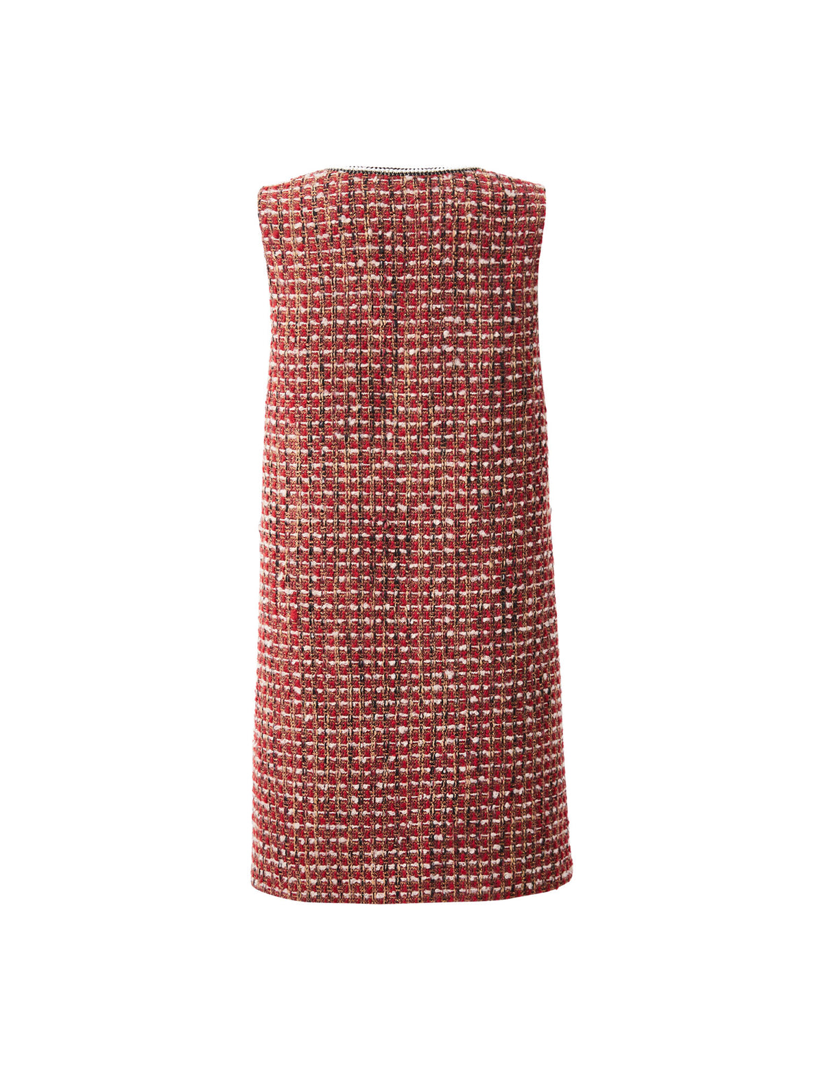 Wool Blend Textured Sleeveless Relaxed Dress