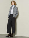 Textured Wide-Leg Cropped Pants