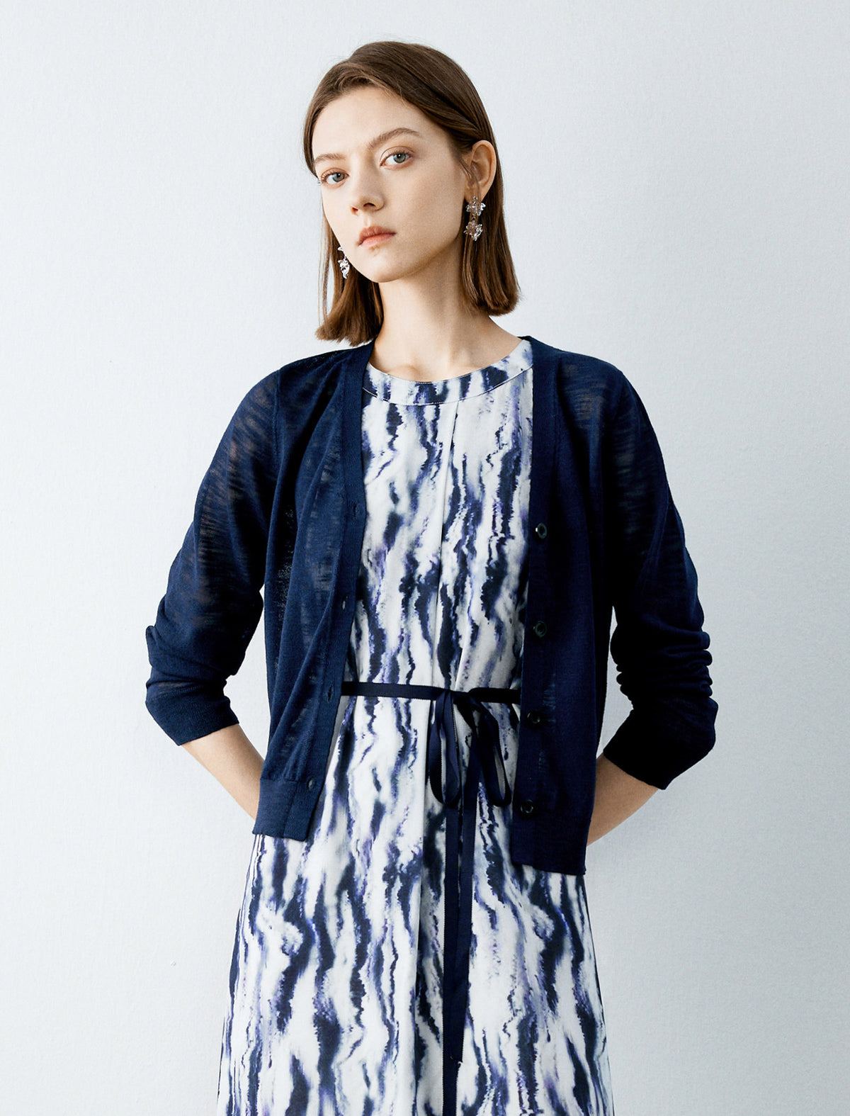 Lightweight Solid Color V-Neck Knit Cardigan