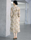 Floral Print Long Sleeve Midi Dress