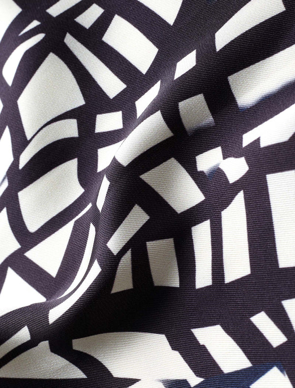 Geometric Print Pleated Midi Skirt