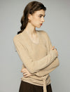 Layered Tie Front Long Sleeve Knit Top