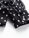 Polka Dots Bow Tie Ruffle Sleeve Blouse