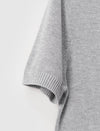 Notched V-Neck Graphic Knit Short Sleeve Top