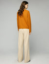 Striped-Collar Cable-Knit Long Sleeve Zip-Front Cardigan