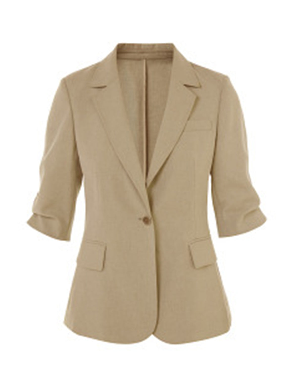 Lightweight Ruched Sleeve Blazer