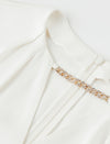 Chain Detail V-Neck Blouse