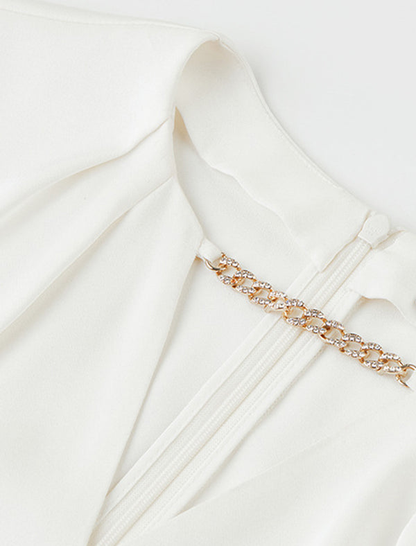 Chain Detail V-Neck Blouse