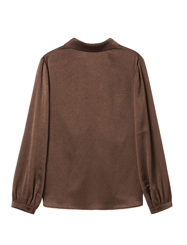 Ruched Front Collared Shirt