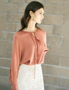 Keyhole Cutout Blouse