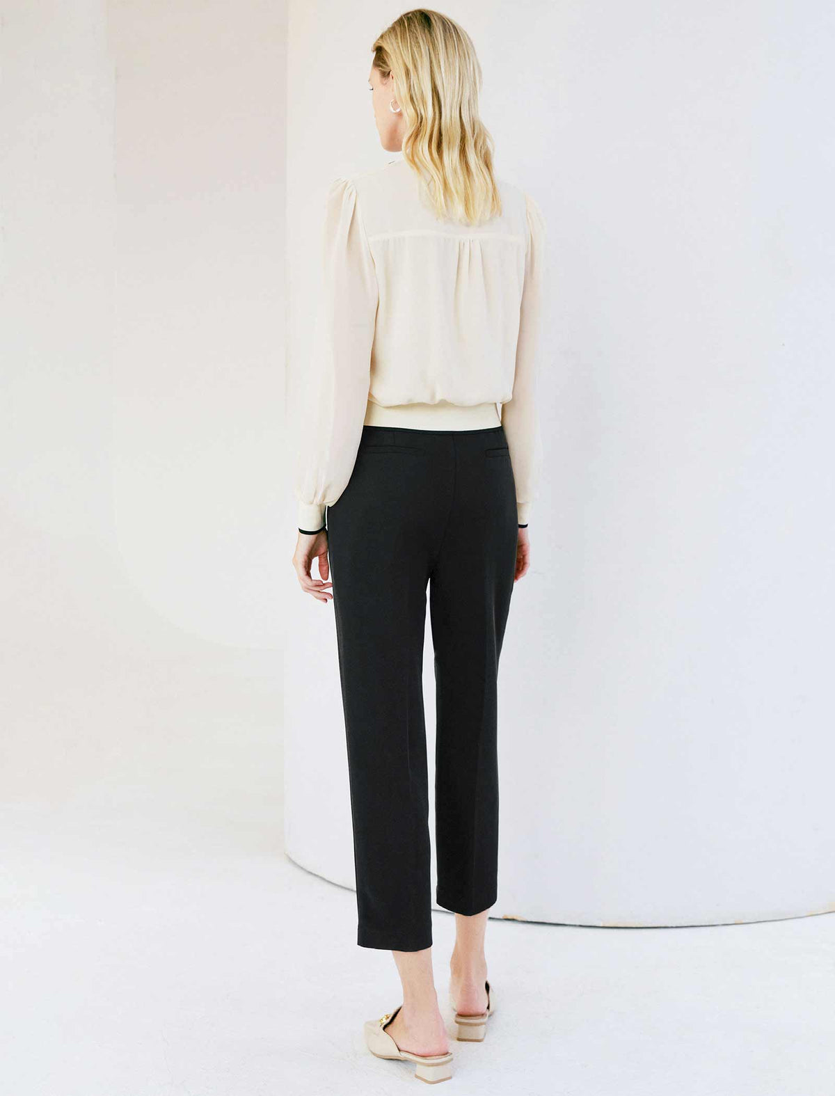 V-Neck Layered Tie-Front Long Sleeve Shirt
