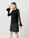 Sheer Knit Flared Sleeve Cardigan