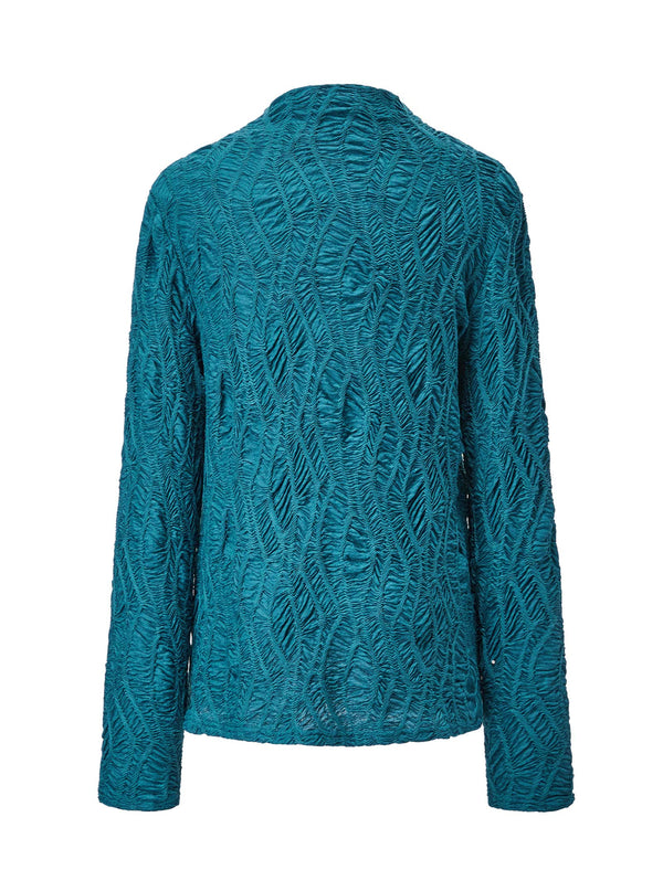 Textured Mock Neck Top