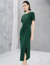 Knot-Waist Textured Maxi Dress