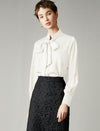 Bow Tie Office Chic Long-Sleeve Blouse