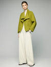 Wool Blend High-Waist Crease-Front Wide-Leg Pants