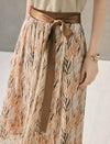Floral Print High Waist A-Line Midi Skirt