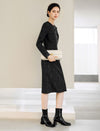 Lace Long Sleeve Fitted Straight-Fit Dress