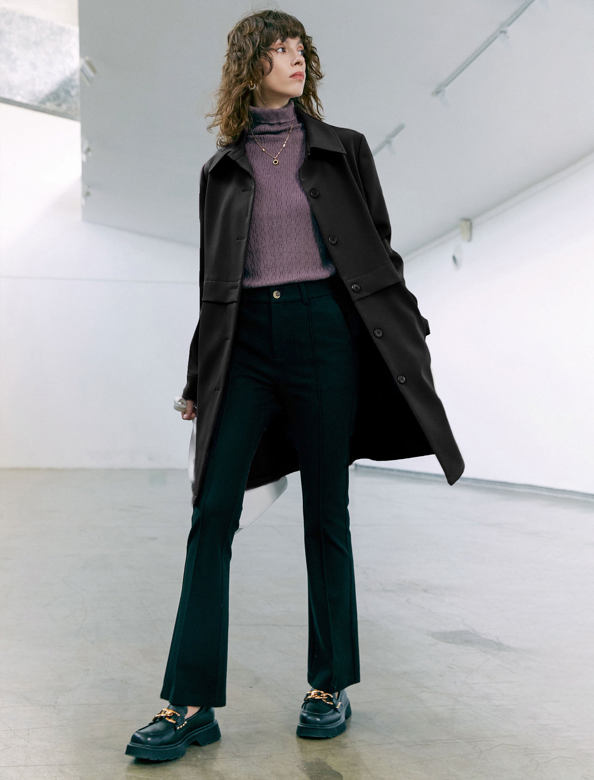 Collared Relaxed Straight-Fit Trench Coat