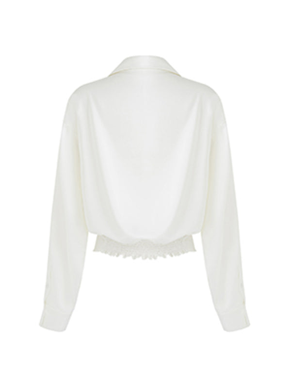 Twist Front Satin Blouse