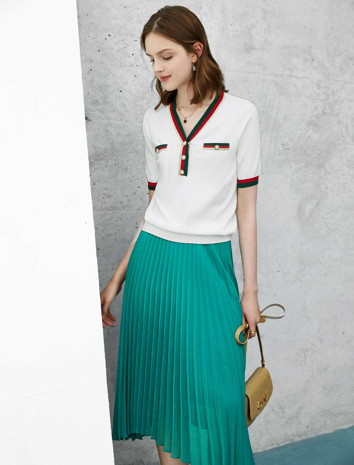 Minimal Pleated A-Line Skirt