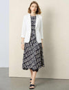 Graphic Print Tencel Linen Midi Dress