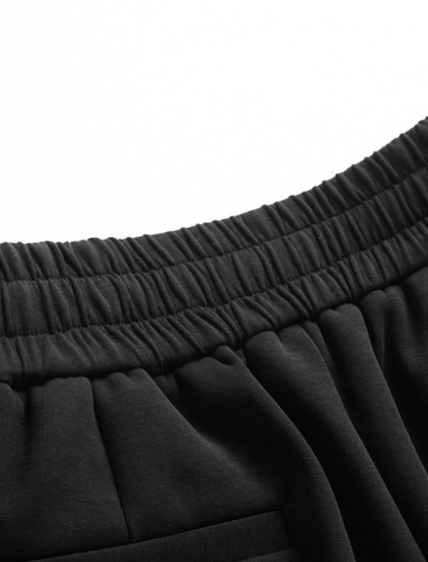 Stylish Black Drawstring Wide Leg Pants