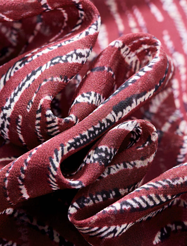 Chiffon Striped Bow Tie Blouse