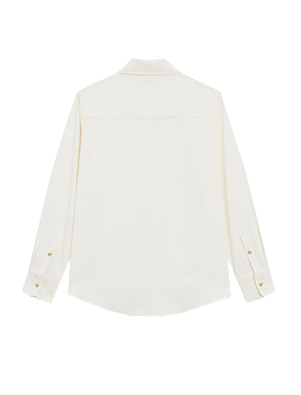 Satin Pocket Detail Button-Down Shirt