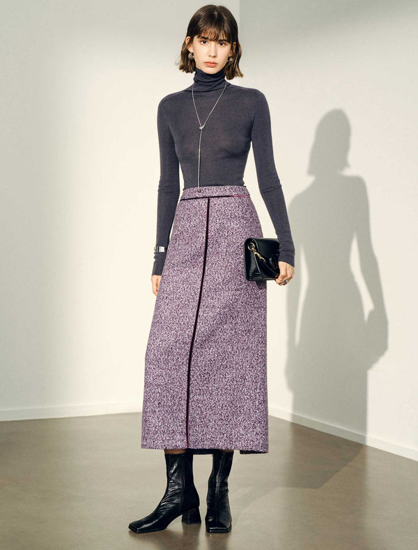 100% Wool Turtleneck Slim-Fit Knit Top