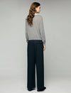 Wool Blend Cable-Knit V-Neck Button-Front Cardigan