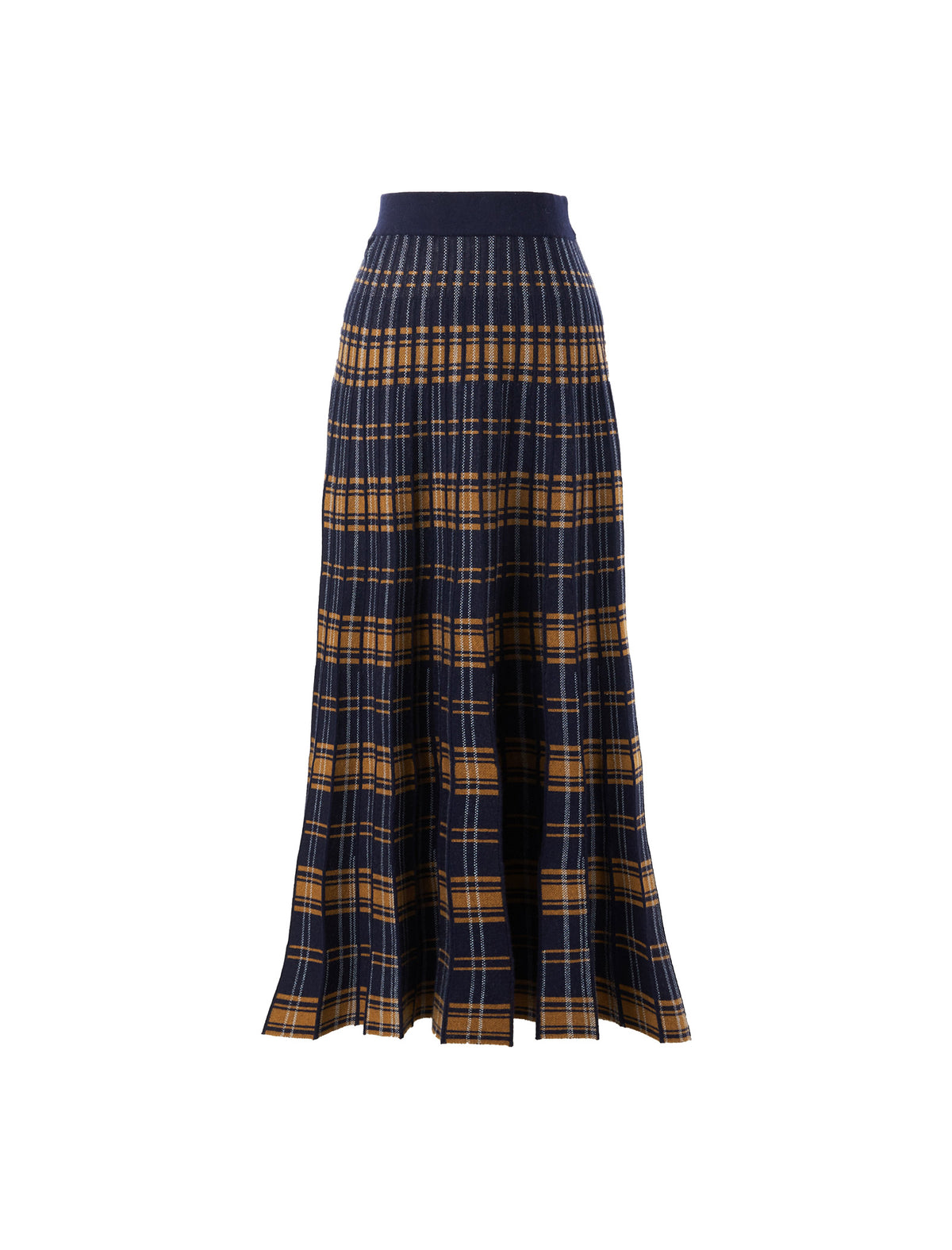 Wool Blend Plaid Skirt