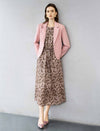 Single Button Textured Cropped Blazer