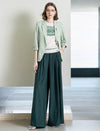 Light Sage 3/4 Sleeve Casual Blazer