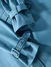 Blue Double-Breasted Trench Coat