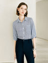 Simple Striped Jacquard Button-Down Shirt