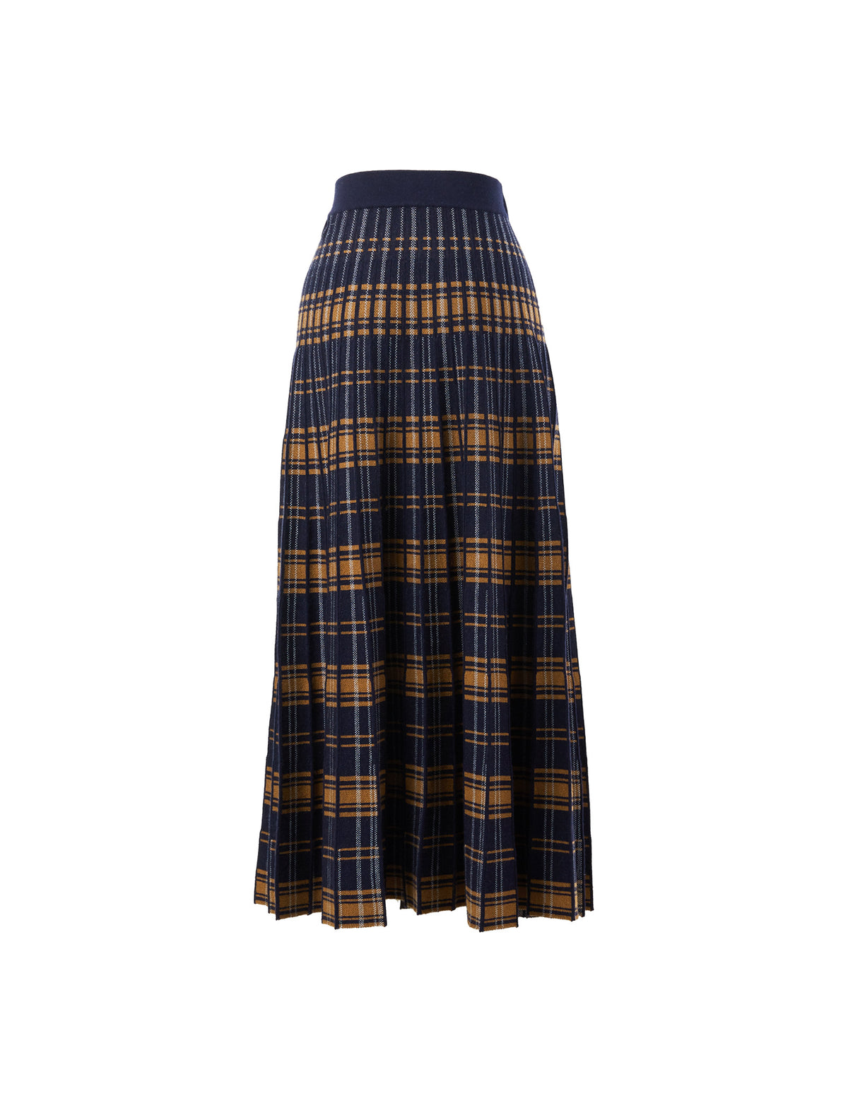 Wool Blend Plaid Skirt