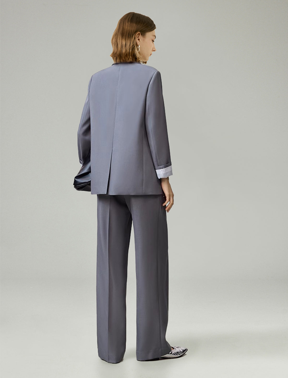 One Button Relaxed Fit Blazer