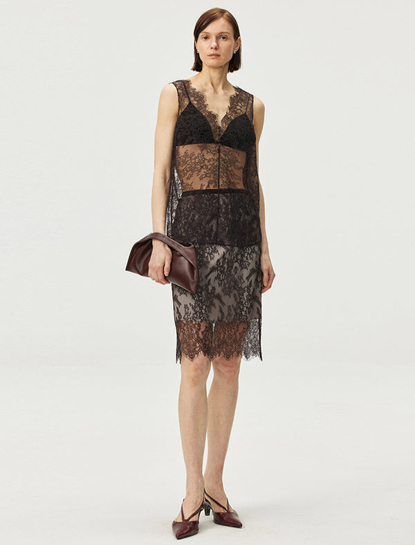 Sheer Lace Sleeveless Top