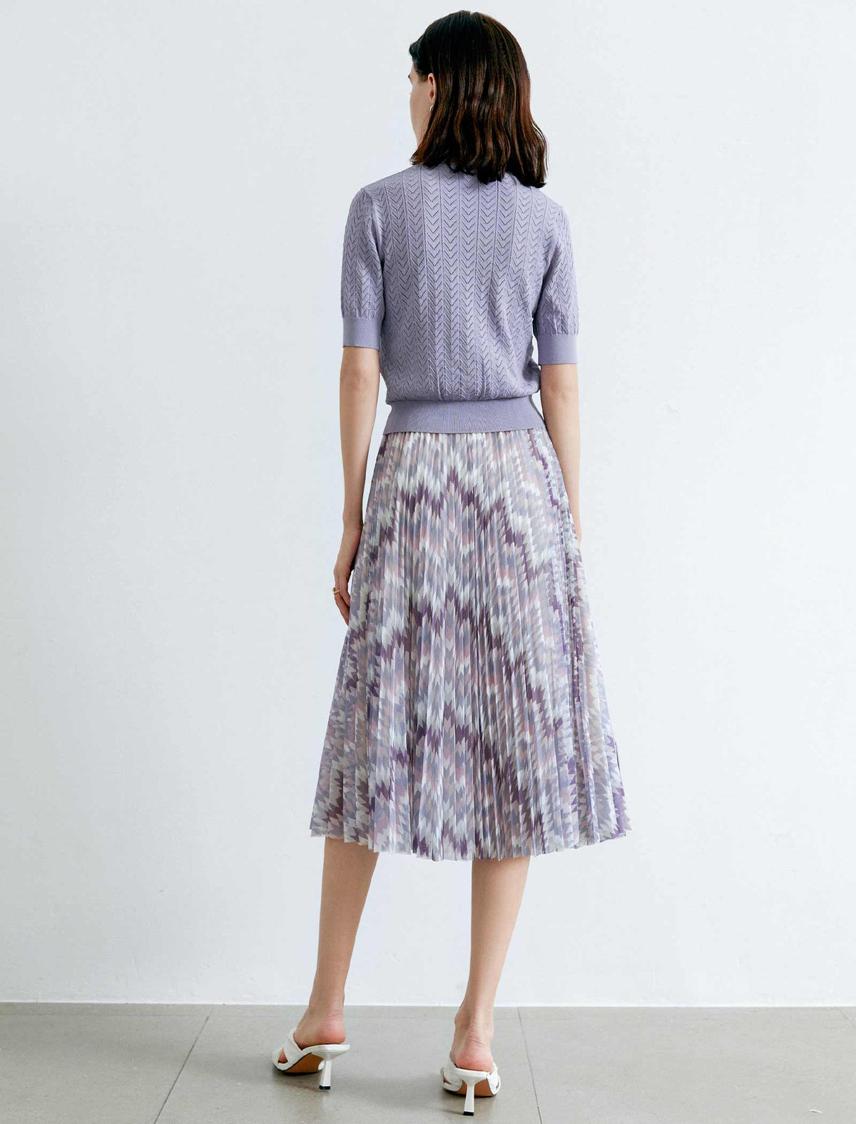 Vintage Floral Pleated A-Line Skirt
